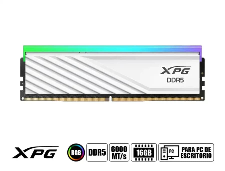 Módulo RAM XPG LANCER BLADE AX5U6000C3616G-SLABRWH para Placa Base - 16GB (1 x 16GB) - RGB - DDR5-6000/PC5-48000 DDR5 SDRAM - 6000MHz Single-rank Memoria - CL36 - 1.35V - ECC en matriz - 288-clavijas - 1