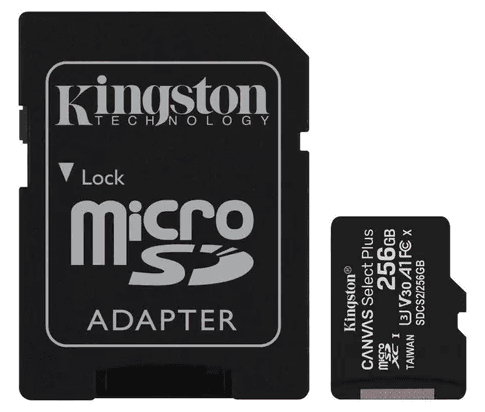 Memoria Flash microSDXC Kingston Canvas Go! Plus, 256GB con adaptador SD - 1
