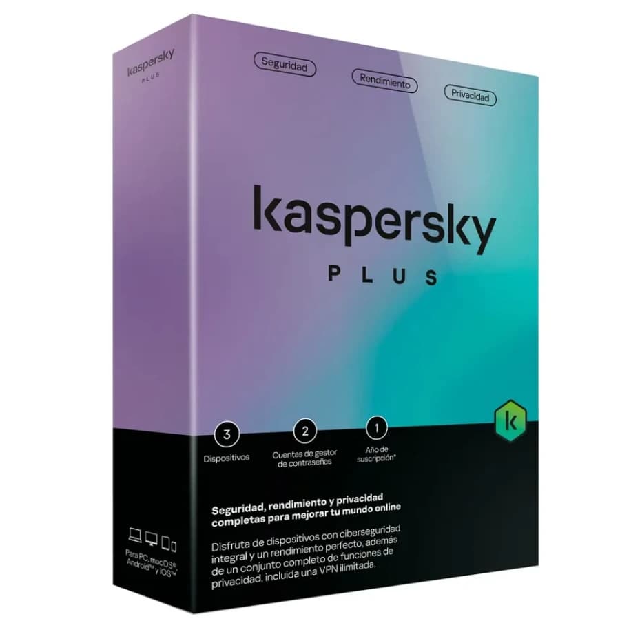 Kaspersky Plus Edition, para unos 3 dispositivos, Licencia de 1 año - 1