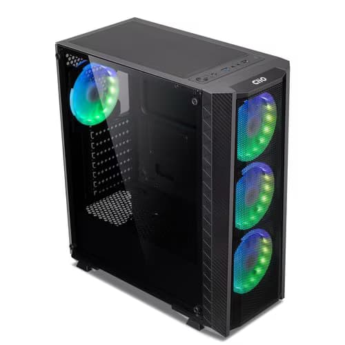 Case GP1912B with lateral tempered glass and 4 fans Mini ITX, Micro ATX y ATX - 1