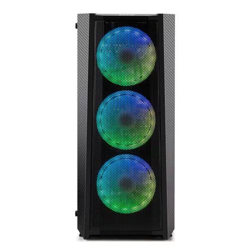 Case GP1912B with lateral tempered glass and 4 fans Mini ITX, Micro ATX y ATX - 2