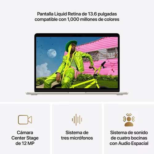 Apple MacBook Air MDHA4E/A - Apple M5 - 16GB - 512GB SSD - Blanco Estelar - Apple M5 Chip - macOS Tahoe - Apple - Octa-Core - 4