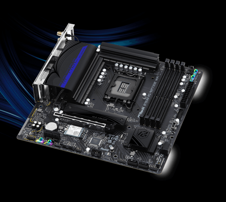 Placa ASROCK B760M PG Riptide WiFi, Chipset Intel B760, LGA1700, mATX - 2