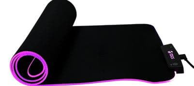 Mouse pad gamer TEROS TE-3013G, RGB, USB a tipo C, negro - 1