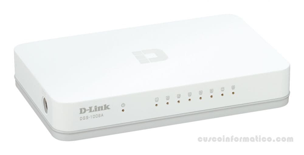 Switch D-Link DGS-1008A, 8 RJ-45 10/100/1000 Mbps, MDI/MDIX, CSMA/CD. - 1