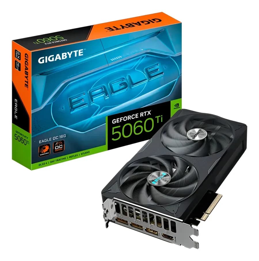Tarjeta de video GIGABYTE GeForce RTX 5060 Ti EAGLE OC 8G, 8 GB GDDR7, PCIe Gen 5.0 - 2