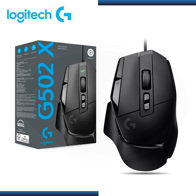 MOUSE LOGITECH G502 X HERO 25K DPI BLACK - 3