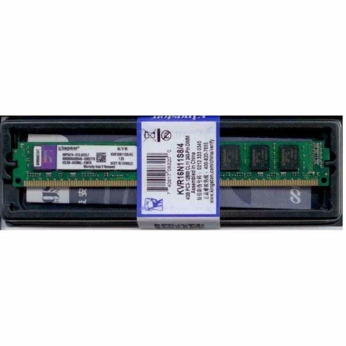 Memoria Ram Kingston KVR16N11S8/4, capacidad 4 GB, tipo DDR3 - 1