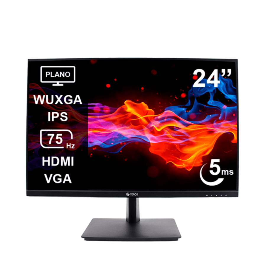 Monitor plano TEROS TE-2419CS 24" WUXGA IPS 75Hz 5ms HDMI VGA negro - 1