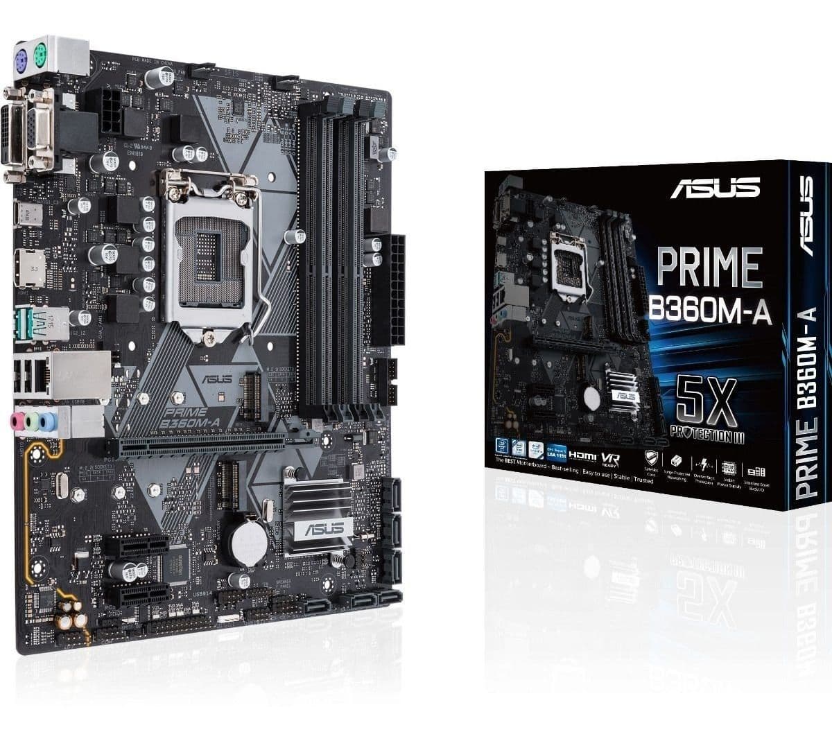 Motherboard Asus Prime B360M-A, LGA1151, B360, DDR4, SATA 6.0, M.2, USB 3.1 - 2