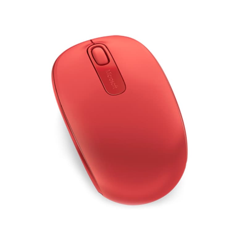 Mouse óptico inalámbrico Microsoft Mobile 1850, 1000dpi, Receptor USB, 2.4GHz, Rojo - 1
