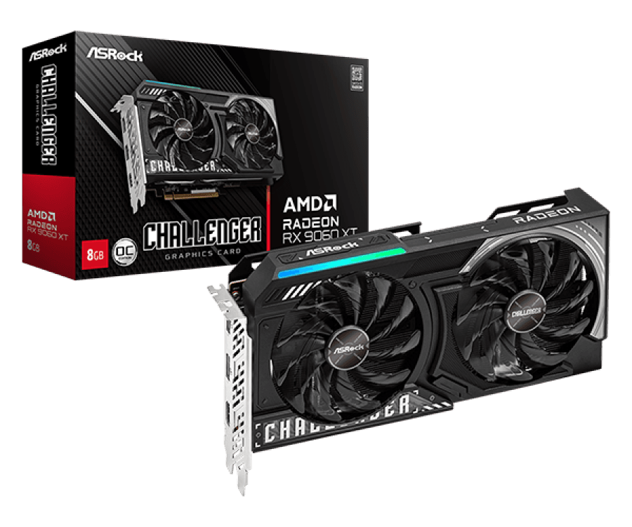 Tarjeta de video ASRock AMD Radeon RX 9060 XT Challenger 8GB OC, 8 GB GDDR6, PCI-E 5.0 - 2