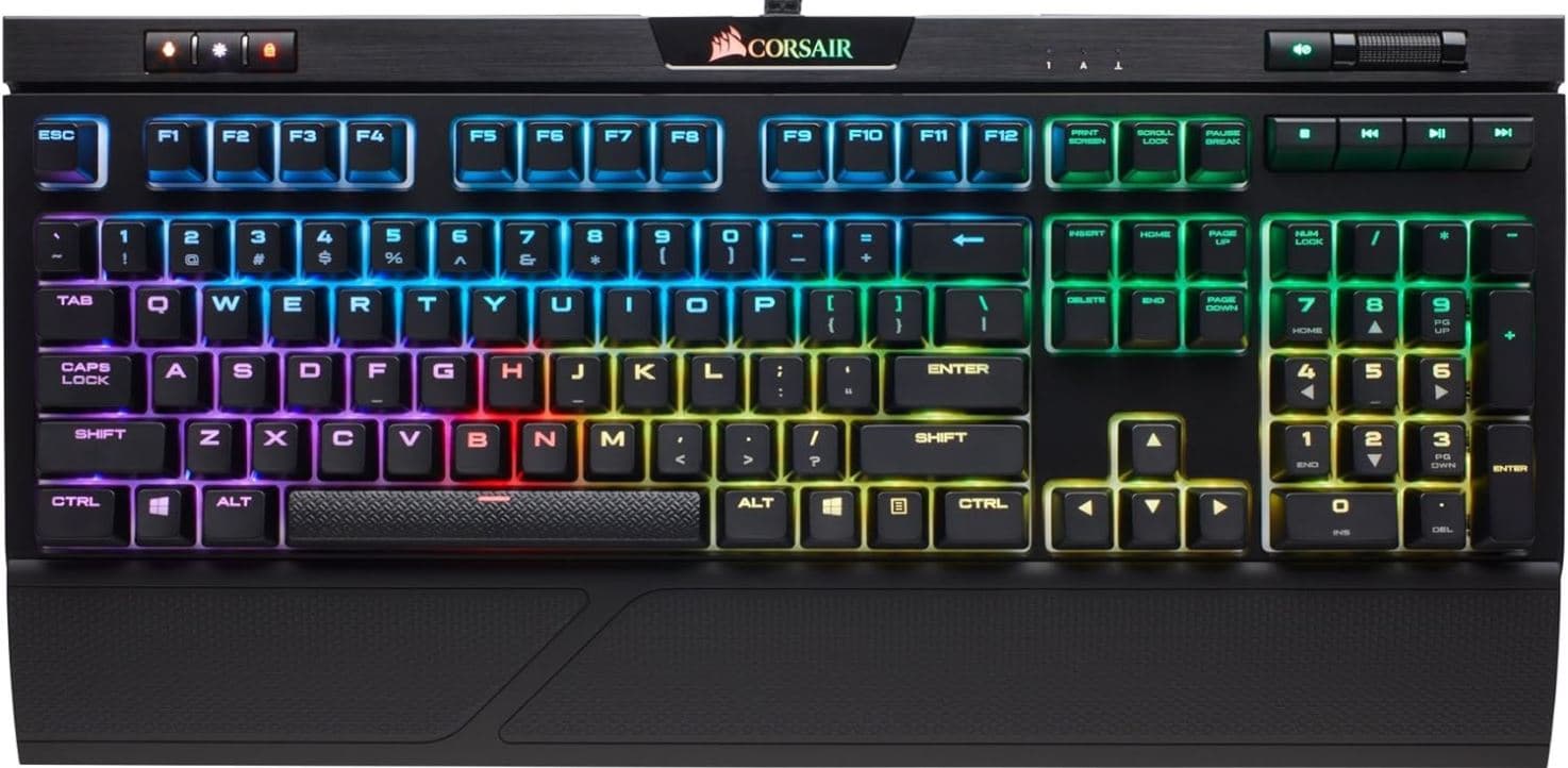 Teclado mecánico para juego Corsair STRAFE RGB MK.2 CHERRY MX Red (SP), USB 2.0 - 1