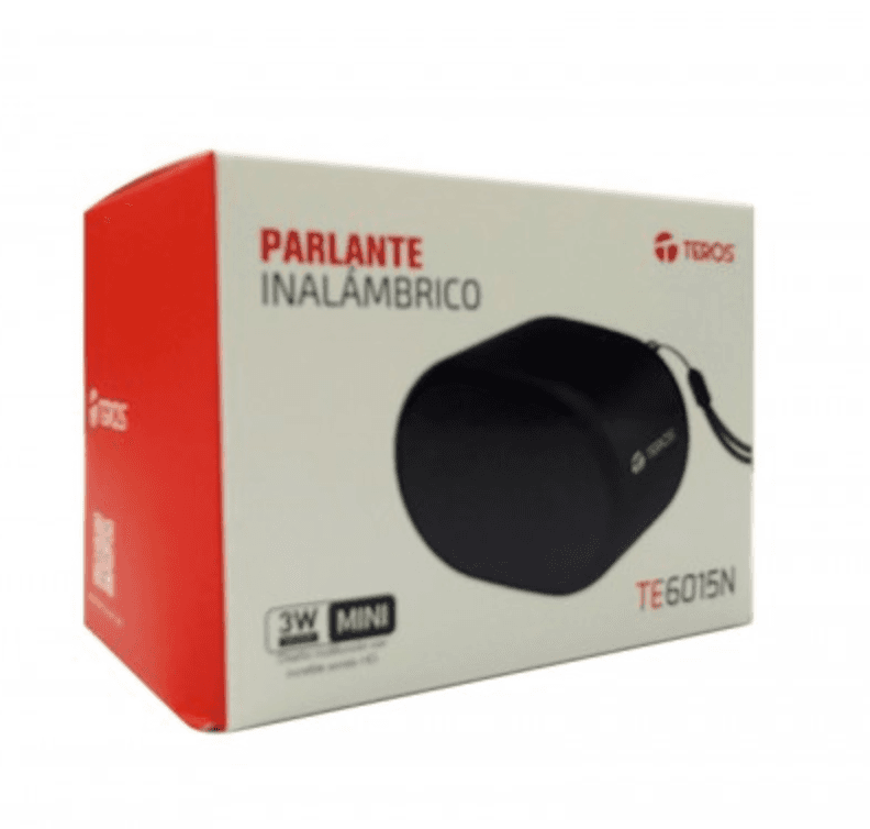 PARLANTE INALÁMBRICO TEROS TE6015N, BLUETOOTH, 3W, RECARGABLE, NEGRO. - 1