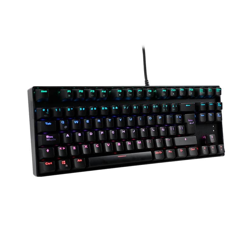Teclado Gamer Teros TE-4153, mecánico, multimedia, iluminación RGB, TKL, USB. - 1