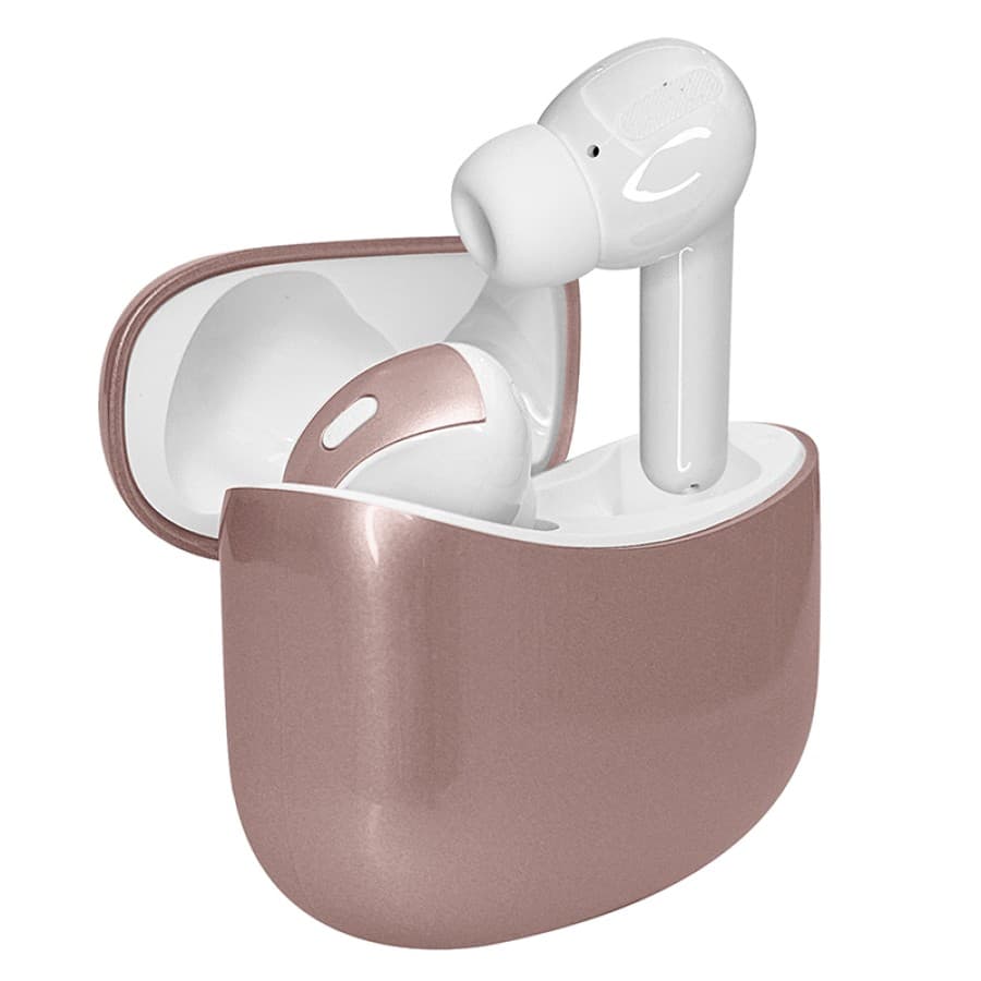 Audífonos TEROS TE-8074GR, Bluetooth, TWS, Rosa/Dorado - 2