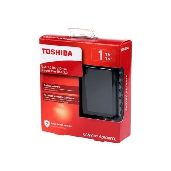 Disco duro externo Toshiba Canvio Advance, 1TB, USB 3.0, 2.5", Negro. - 1