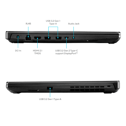 Laptop ASUS TUF Gaming A15, Intel Core i5 12500H HASTA 4.5 GHZ, Memoria RAM 8GB DDR4, Disco Solido M.2 - 512GB - 3