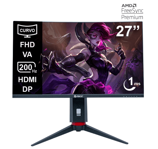 Monitor Curvo Gaming Teros TE-2788G, 27" FHD VA, 200 HZ, 1 MS,HDMI, DP, Audio Out - 1