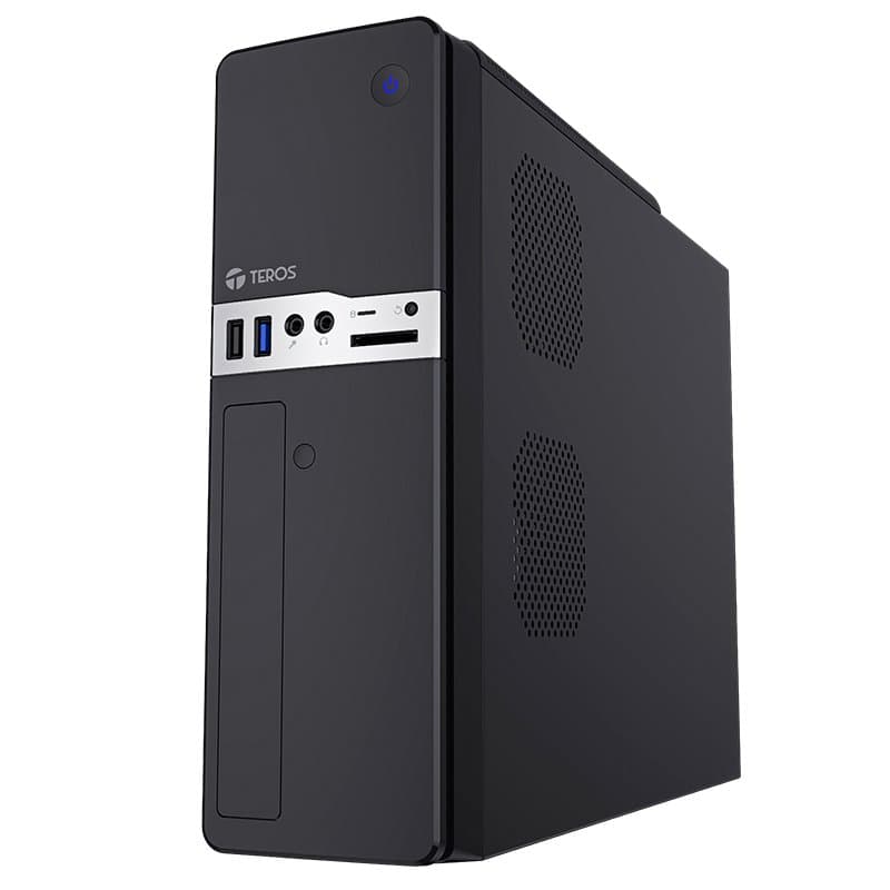 Case Teros TE-1032S, Slim, 250 W, USB 3.2 / USB 2.0, Audio HD, DVD, Negro - 2