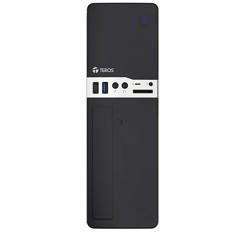 Case Teros TE-1032S, Slim, 250 W, USB 3.2 / USB 2.0, Audio HD, DVD, Negro - 1