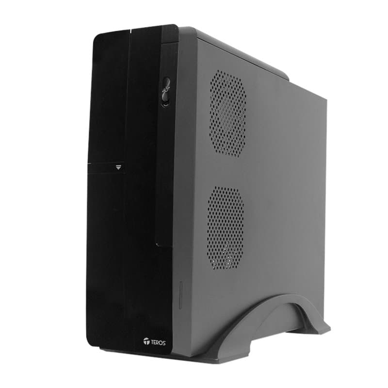 Case Teros TE-1039S, Slim, 250 W, USB 3.0 / USB 2.0, Audio HD, DVD, Negro - 1