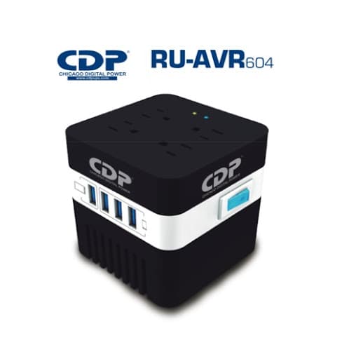Estabilizador de Voltaje CDP RU-AVR604I – 600VA con 4 Tomas MEMA y 4 Puertos USB - 1