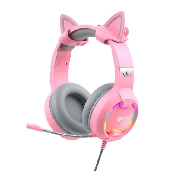 AUDIFONOS HAVIT - H2233D - GAMING ROSADO - OREJAS DE GATO - RGB - 3.5MM - PN INTERNAL H2233D - 1