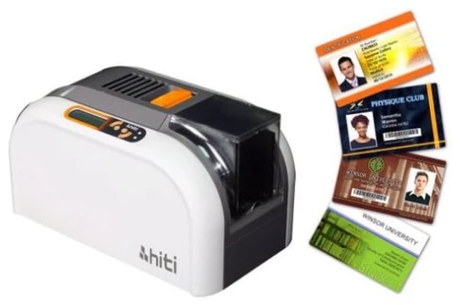 HITI CS-200E Impresora de tarjeta PVC pantalla LCD 300dpi 64Mb software profesional cardDesiree CS USB - 1