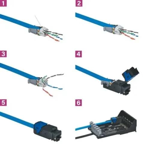 Pack de 6 jacks rj45 cat6a stp para patch panel lcs3 - 3