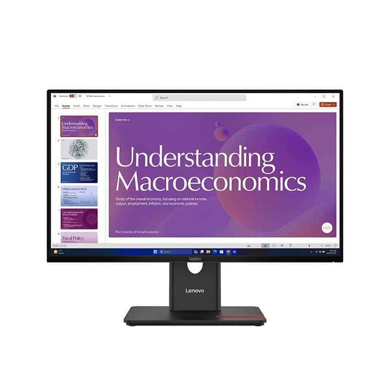 Monitor Lenovo ThinkVision T24D-40, 23.8" 1920x1080 WLED IPS HDMI/DP/RJ-45/Raven Black - 1