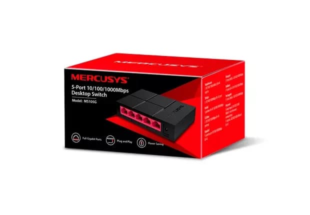 SWITCH MERCUSYS 5-PORT 10100MBPS DESKTOP MS105G - 1