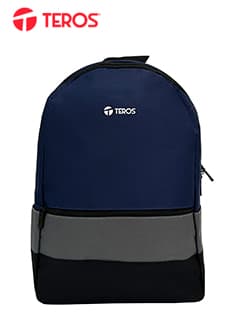 Mochila Teros TE-IDS2054, Poliéster, notebook hasta 15.6", color azul + gris + negro - 1