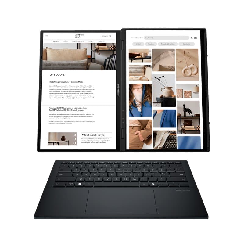 Laptop ASUS ZENBOOK DUO UX8406CA-QL444W/14" FHD OLED Touch/Core Ultra 9 285H 5.4G/16G LPDDR5X/512 GB SSD M.2 - 2
