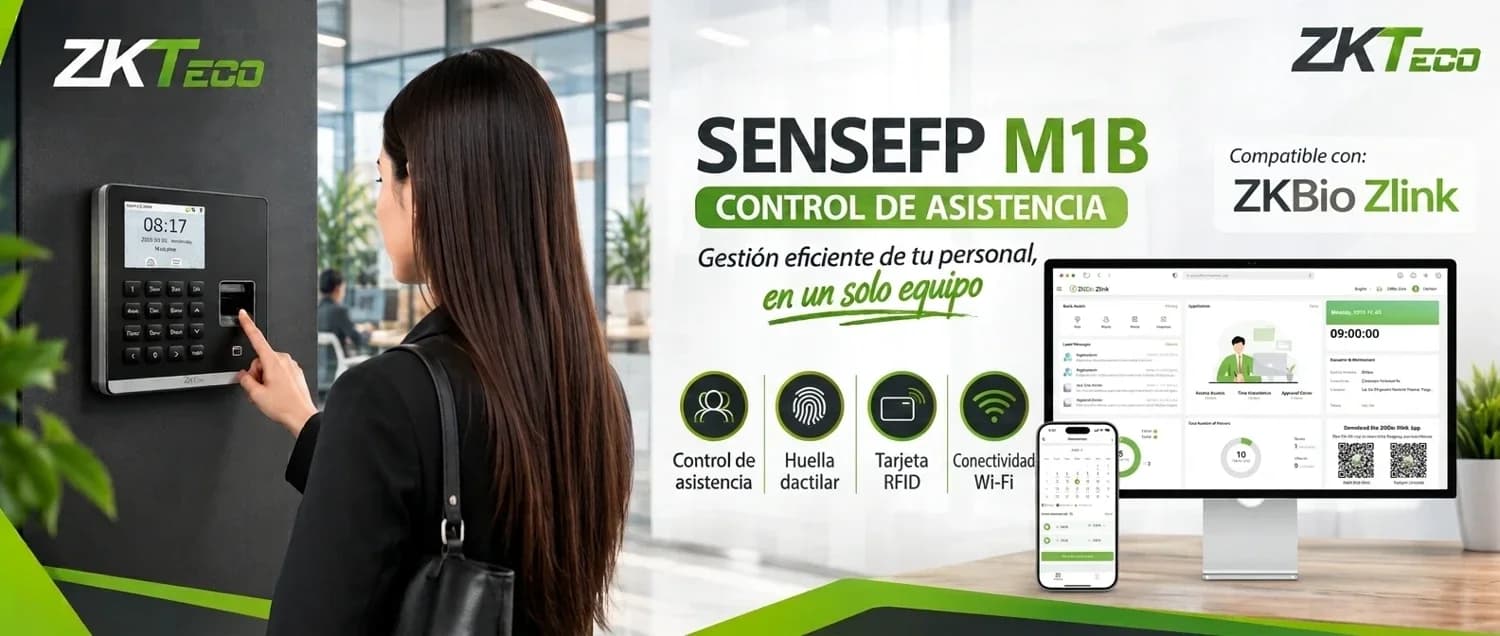 ZKTeco SenseFP M1B – Control de Asistencia WiFi con Huella y Tarjeta - 3