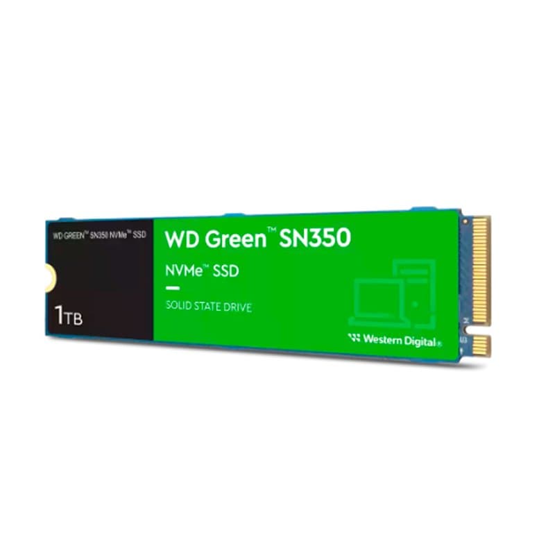 Unidad en estado solido WD Green SN350 NVMe 1TB M.2 2280, PCIe Gen3 x4 NVMe v1.3 - 1