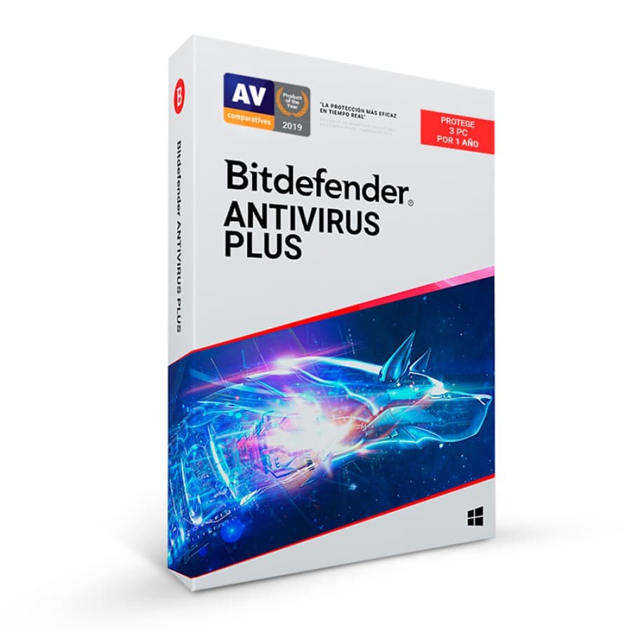 Software Bitdefender Antivirus Plus, Licencia para 3 PCs, por 12 Meses + 3 Gratis. - 1