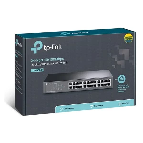 SWITCH TP-LINK 24P 10/100MBPS. CASE RACKEABLE 13" 1U - 3
