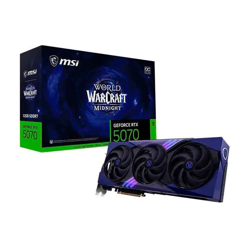 Tarjeta de video MSI GeForce RTX5070 12G WOW MIDNIGHT VOID EDITION OC, 12 GB GDDR7, PCIe 5 - 1