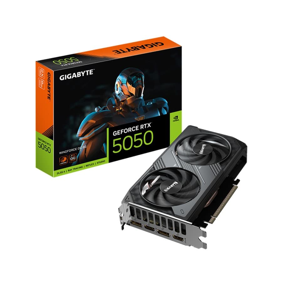 Tarjeta de video GIGABYTE GeForce RTX 5050 WINDFORCE OC 8G, 8 GB GDDR6, PCIe Gen 5.0 - 2