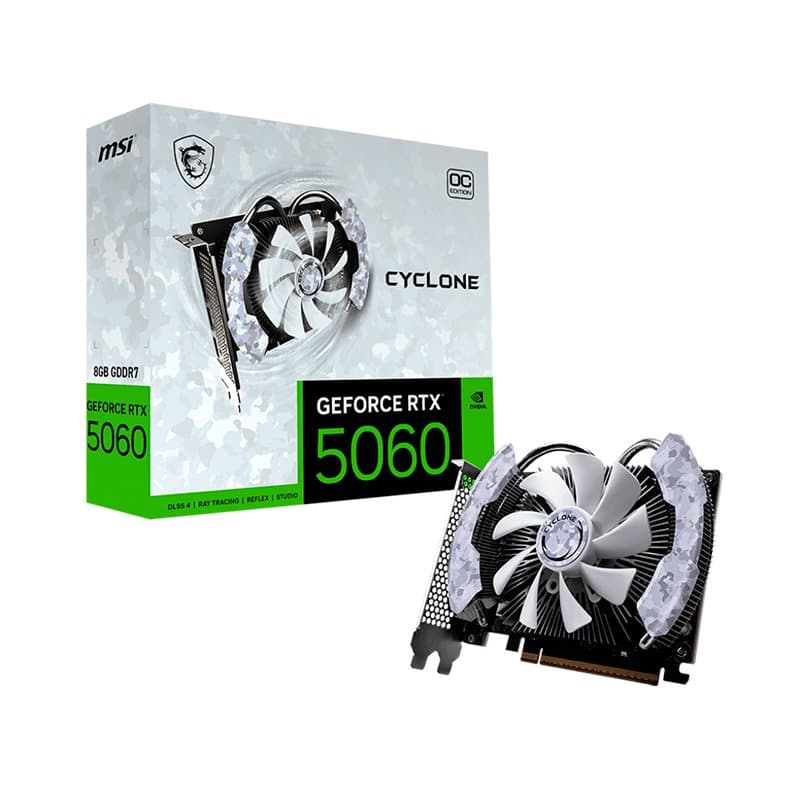 Tarjeta de video MSI GeForce RTX 5060 8G CYCLONE OC, 8 GB GDDR7, PCIe 5.0 - 1
