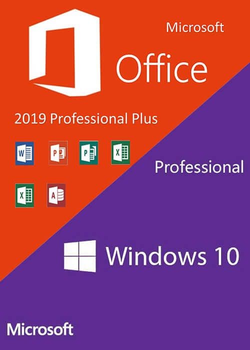 Windows10 PRO OEM + Office2019, Professional Plus CD Keys Pack 1PC - 1