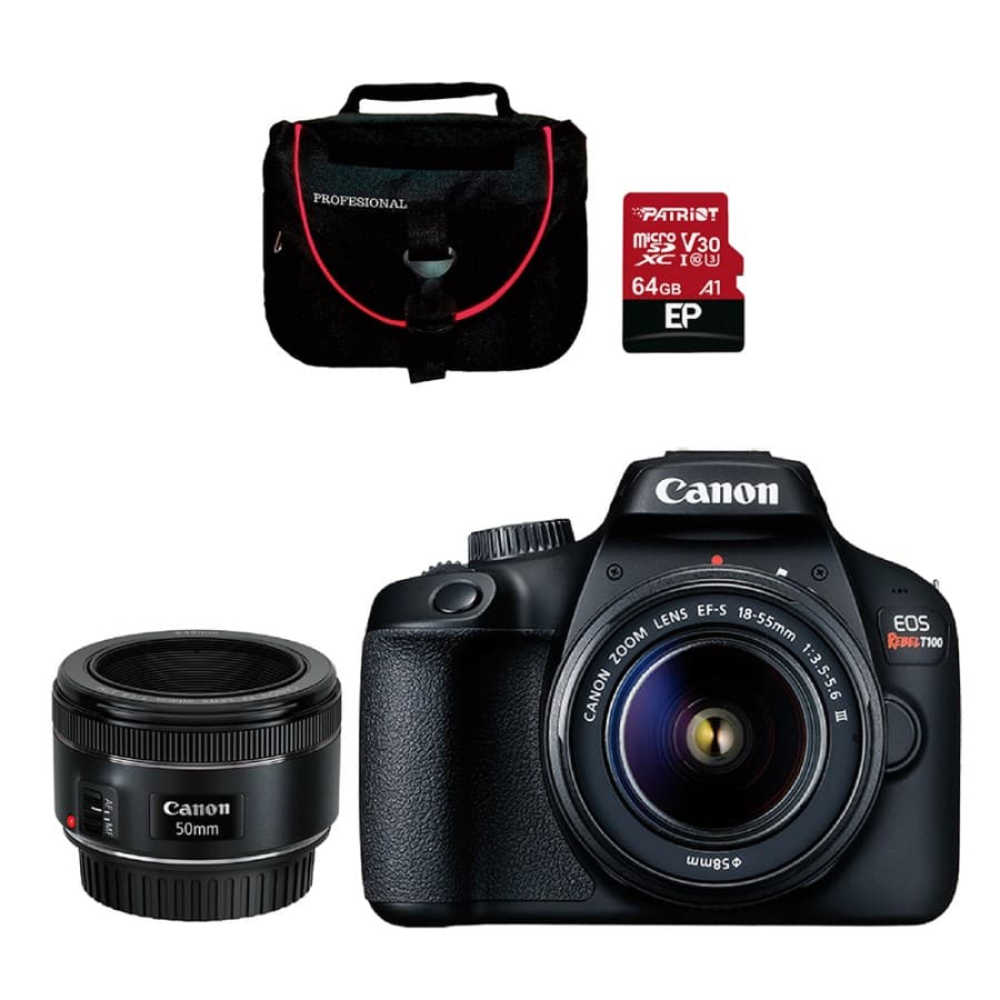 Cámara Fotografica EOS Rebel T100 EF-S 18-55- + 50MM - 1