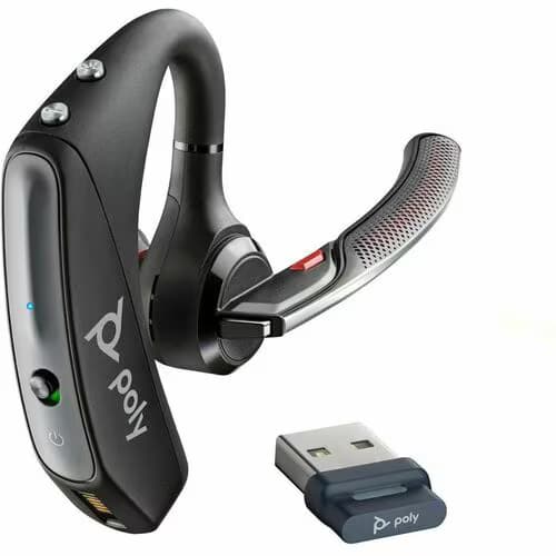 Auricular Poly Voyager 5200 Inalámbrico Sobre la oreja, Auricular Mono - Negro - Certificación Microsoft Teams - Asistente de Google, Siri - Monaural - Intrauditivo - 3000cm - Bluetooth - 32Ohm - 100Hz a 20kHz - Omnidireccional, Tecnología MEMS - 1