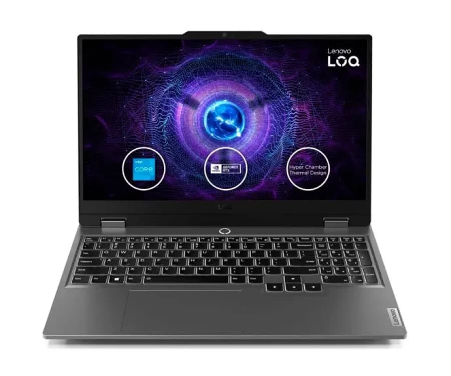 Laptop Lenovo LOQ 15IAX9 15.6" FHD IPS, Core i5-12450HX hasta 4.4GHz, 24GB DDR5-4800MHz, 512GB Disco Sólido, Video NVIDIA GeForce RTX 3050 6 GB - 1