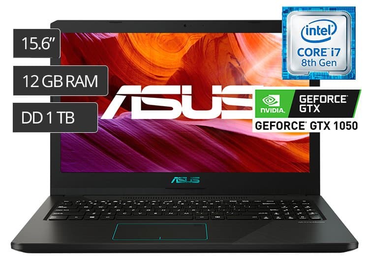 ASUS LAPTOP X570UD-DM452T 15.6" Core i7, disco de 1TB, memoria RAM 12GB, video de 4GB GTX1050 - 1