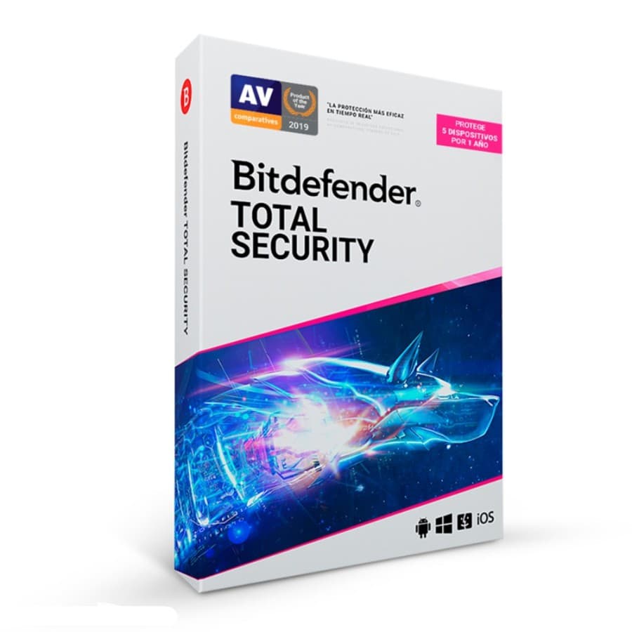 Software Bitdefender Total Security, Licencia para 5 PCs, 12 Meses - 1