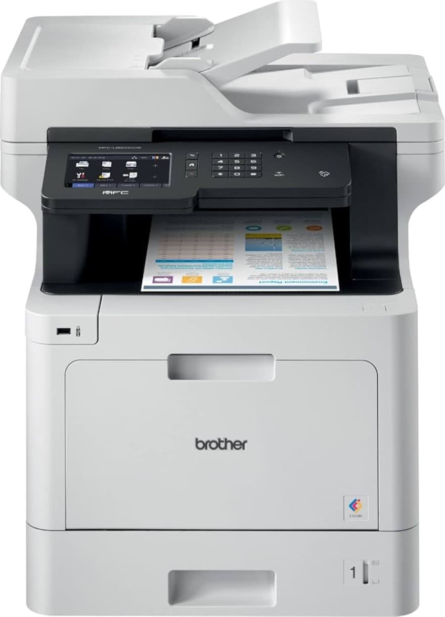 Impresora Láser Multifunción Brother MFC-L8900CDW Inalámbrico, Copiadora/Fax/Impresora/Escáner, 33 ppm Mono y impresión en color - 1