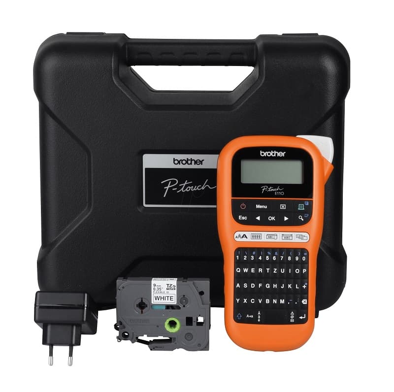 Rotuladora portatil Brother PT-E110VP con Maletin, 20mm/s, teclado qwerty - 1