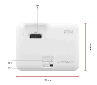 Proyector DLP Montaje en pared, Montable en techo, Montable sobre el suelo ViewSonic Luminous Superior LS630W - 3